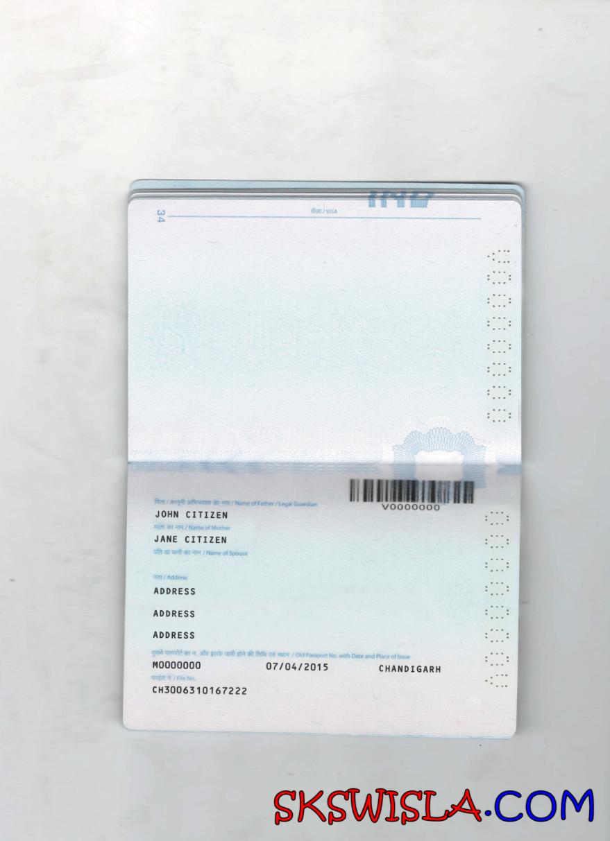 Indie paszport 2022-obecnie 2-strony strona 2